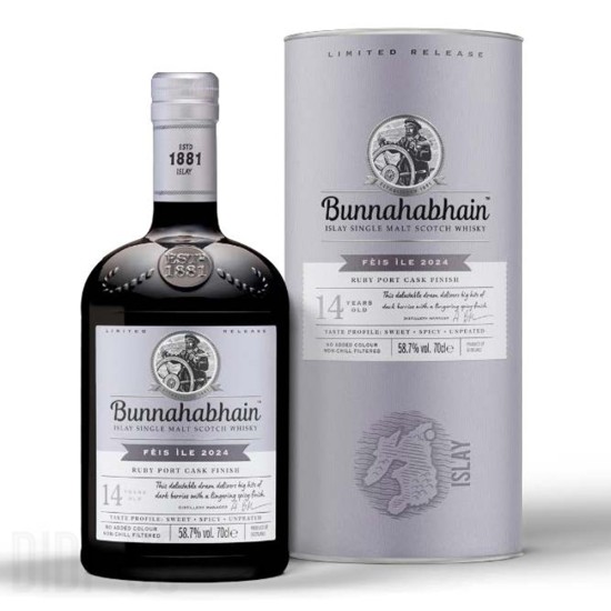 Bunnahabhain 14YO Ruby Port Cask Finish Islay Single Malt Scotch Whisky 700ml
