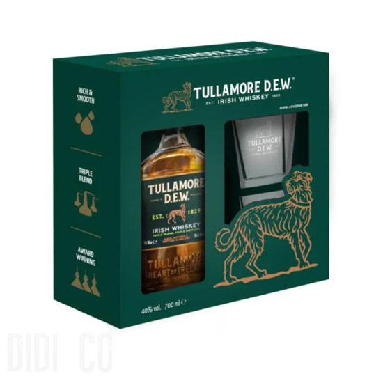 Tullamore D.E.W. Irish Whiskey Gift Set 700ml с 2 чаши 700ml