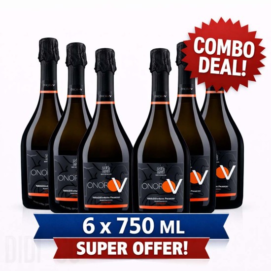 Wine Box ONOR Valdobbiadene Prosecco Superiore DOCG Extra Dry 6 x 750ml