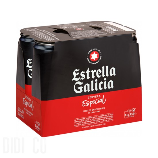 Бира Estrella Galicia Cerveza Especial 6 x 330ml can