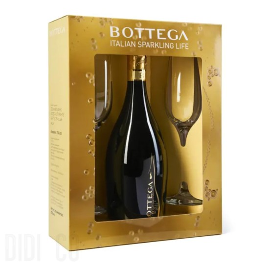 Bottega Spumante Brut Millesimato с две чаши 750мл