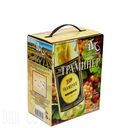 Вино Търговище Траминер 3л Bag in Box