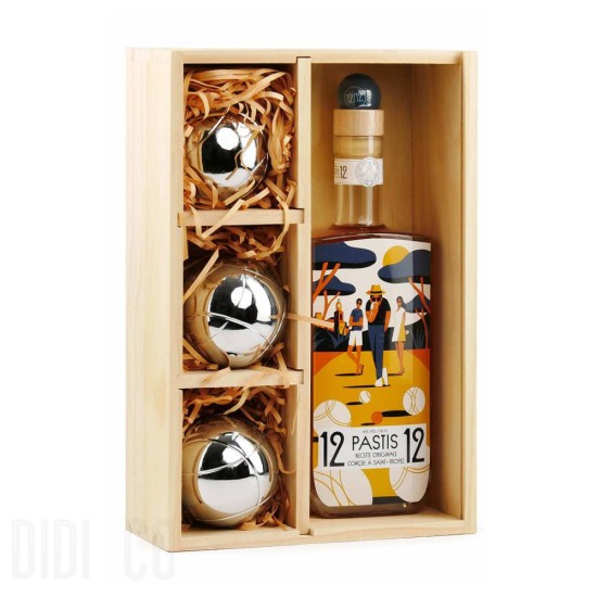 Pastis 12 12 3 petanque balls Gift Box 700ml