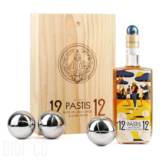 Pastis 12 12 3 petanque balls Gift Box 700ml